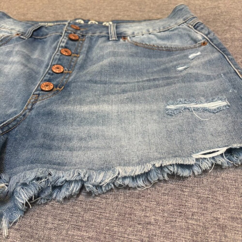 Rewash Brand Denim Shorts Super High Rise Wedge Vintage - Picture 5 of 6